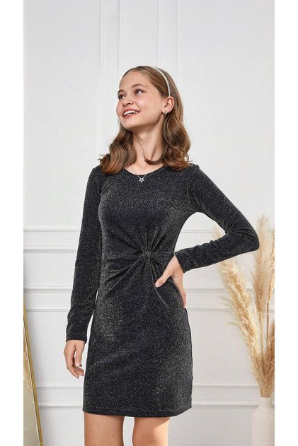 Girl's Sparkling Twisted Evening Dress 8-14 Years Old