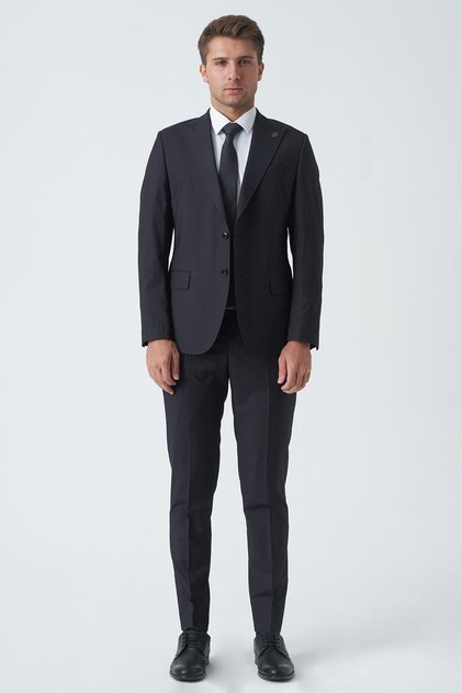 Costum alb Srone Gloucester T2467 din Lycra, slim fit, cu 6 picături, cu model