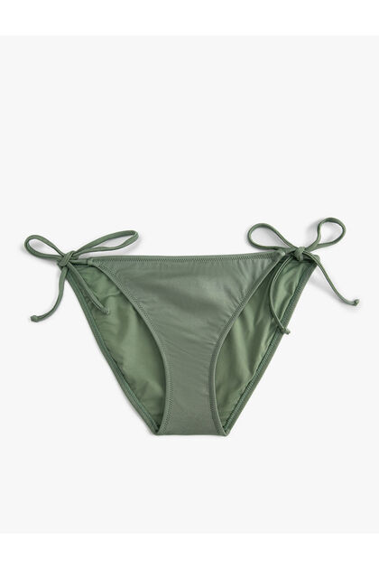 Shiny Brazilian Bikini Bottom with Lacing Detail on the Sides