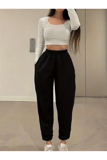 Ekonomi Fitness Pantolonu, Koşu, Yürüyüş Ve Aktiviteleri Için Yüksek Bel Ve Esnek Yapılı Mükemmel