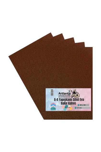 Adhesive Glitter Eva Brown A4 20X30 5 Pieces 1 Pack Hobby Preschool Nursery Kindergarten Eva Sticky