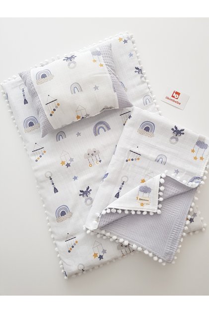 Baby Changing Set with Blanket, Cushion, Muslin, Baby Pillow, Newborn, Crib, Baby Products