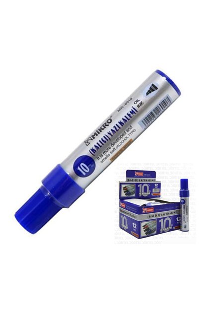 Permanent Markör Marker Kesik Uçlu Koli Kalemi Mavi 10 mm Mr-6010 1 Adet