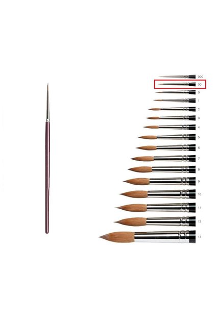 Sable Gouache Paint Brush - Number 00, 1 Piece