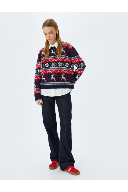 Crew Neck Long Sleeve New Year's Sweater