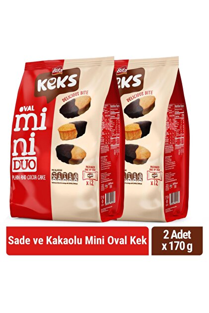 Mini Oval Kek Sade ve Kakaolu 170 gr x 2 Adet