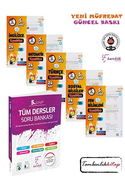 Bilimyolu Yayıncılık 5.Sınıf Yeni Müfredat Tüm Dersler Soru Yaprak