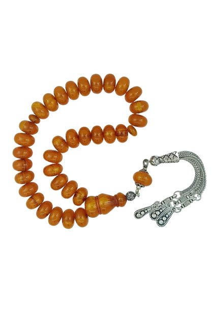 Wrist Length Wheel Cut Clamping Amber Rosary 12 X 7 mm