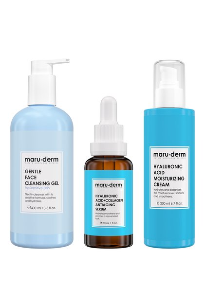 Maruderm 3'lü Cilt Bakım Seti - Hyalüronk Asit Jel, Krem, Serum (400 Ml, 200 Ml, 30 Ml)