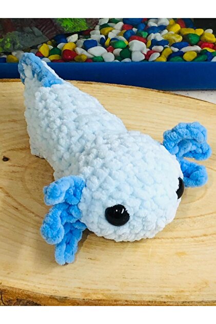 İnDerin Sevimli Mavi Axolotl Amigurumi Oyuncak (18cm) - Fiyatı