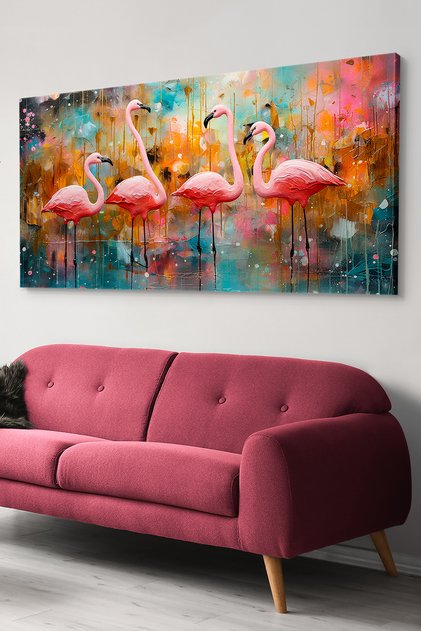 Flamingos One Piece Canvas - Canvas Painting