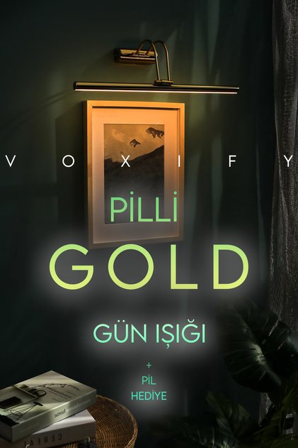 Gold Pilli Flüt Aplik Tablo Aydınlatma Banyo Ayna Üstü Aydınlatma