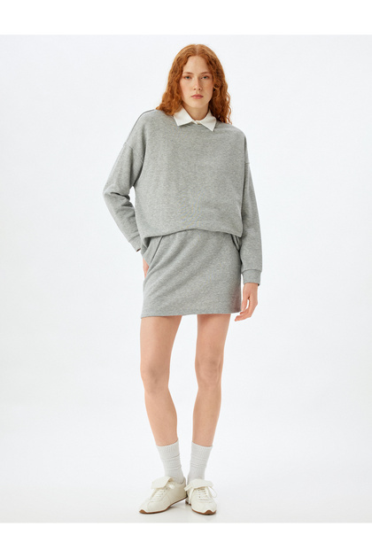 Mini Skirt Comfortable Fit Three Thread Tie Waist