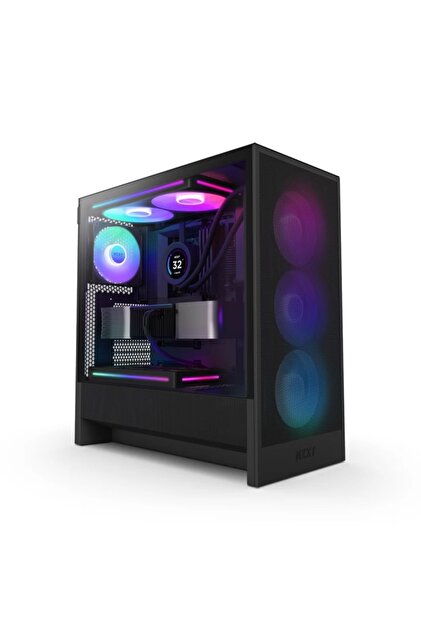 Nzxt H5 Flow (2024) Siyah Rgb Temperli Cam Usb 3.2 Atx Mid Tower