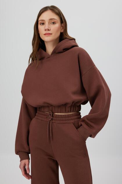 Kapüşonlu Crop Sweatshirt