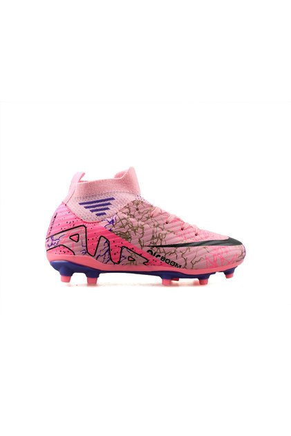 Laliga Children's Turf Football Shoes Fkrp-Pink-Purple-Patterned Colorful