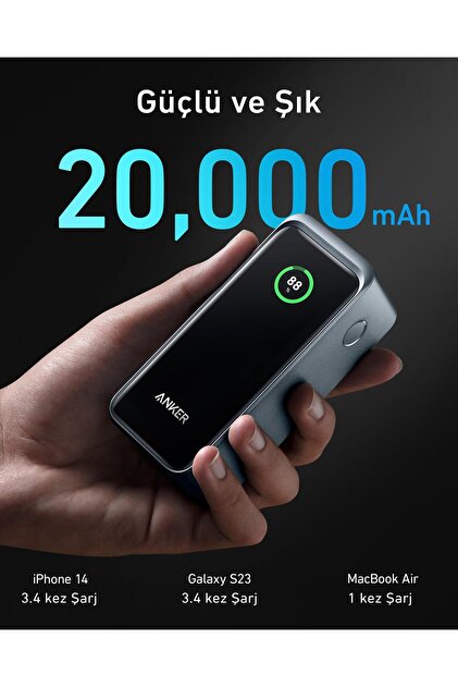 Anker 735 Prime 20,000mah Taşınabilir Hızlı Şarj Cihazı - 200w - 3