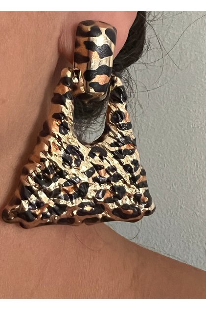 High Quality Very Large-Large Gold Modern Leopard Earrings