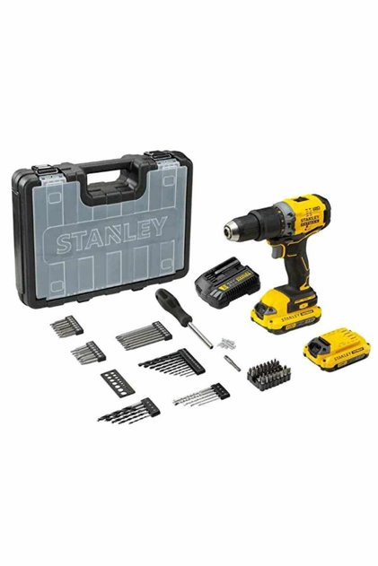 Fatmax Scd700D2Ka 18V 2Ah V20 Çift Akü Darbesiz Matkap + 100 Parça Aksesuar Seti