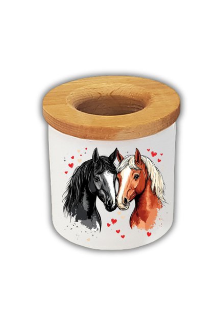 Heart Horse Printed Desktop Pen Holder Birthday Gift