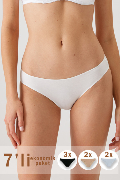 7'li Ekonomik Paket 2070 No Show Pamuklu Basic Brief Külot