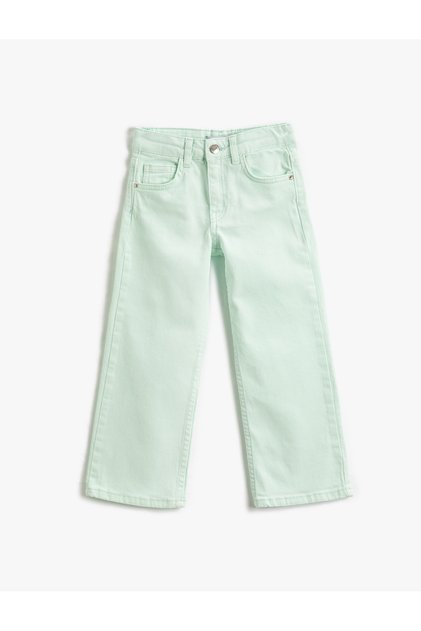 Relaxed Cut Jeans with Straight Leg Pockets - Straight Jeans with Adjustable Elastic Waist