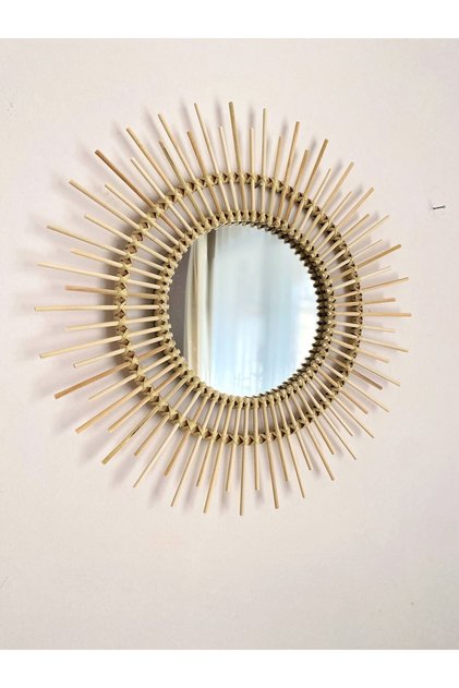 Bambu Ayna 45 Cm Duvar Aynası Konsol Aynası Dekoratif Ayna Çocuk Odası
