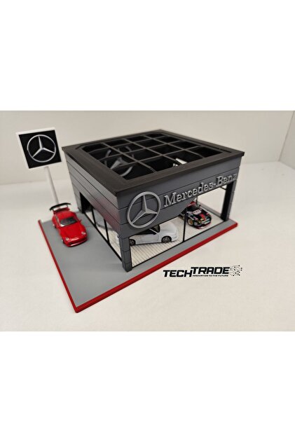 Tech Trade Mercedes-benz Diecast Showroom Garaj Diorama 1:64 Ölçek