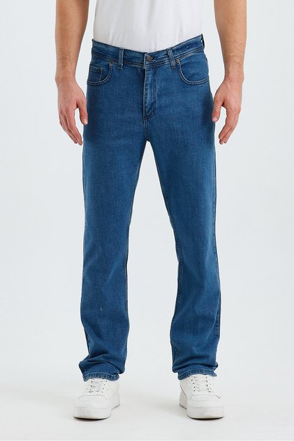 Men's Regular Fit Regular Fit Wide Leg High Waist Casual Jean Denim Jeans