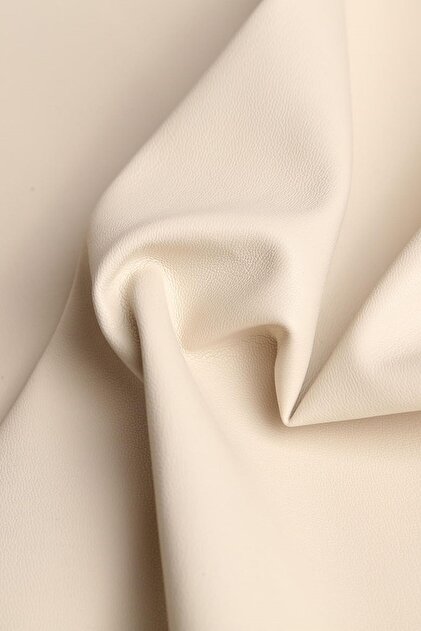 Thick Flexible Ecru Faux Leather Fabric