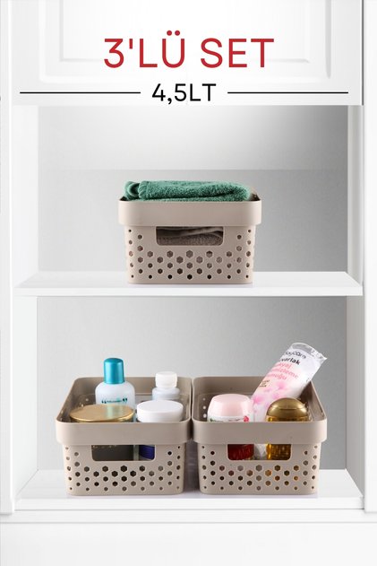 3 Parça 4,5LTÇok Amaçlı Düzenleyici Penta Köşeli Sepet