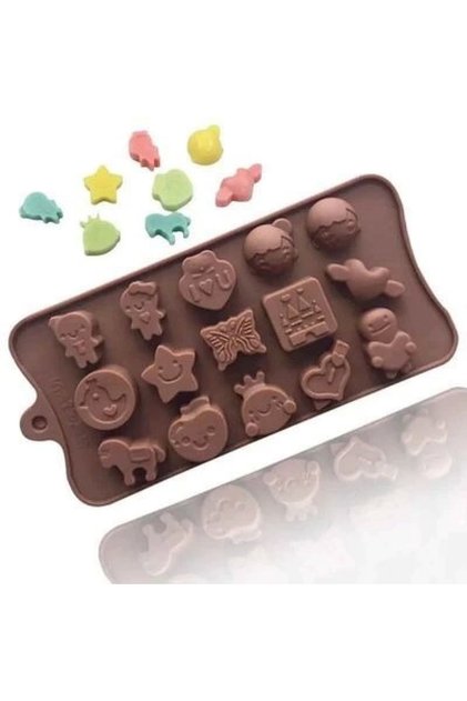 Silicone Mixed Shapes Ice Tray and Chocolate Mold (Sck-54)