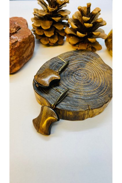 Handmade Brass Clip on Alicrylic Earrings