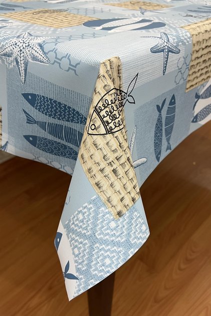 Pvc Fiber-Based Erasable Oilcloth Tablecloth_Fish_1253