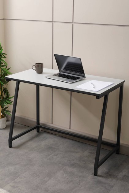 Çalışma Masası 100x50 Cm (Lava - Gri - Kenarları Antrasit Bantlı)