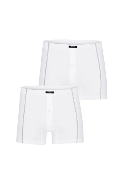 100% bumbac pieptănat, boxeri albi clasici pentru bărbați, cu nasturi, 2 piese Q4.U.0O.K5.K.A.P.C