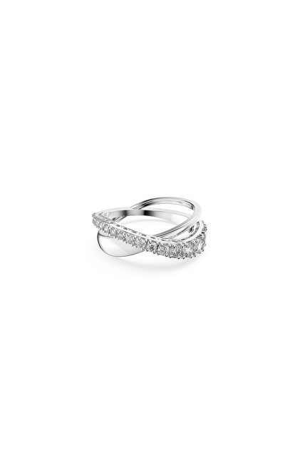 Swarovski Hyperbola Yüzük, Yuvarlak kesim, Beyaz, Rodyum kaplama