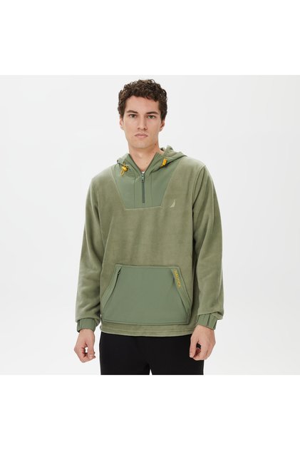 Erkek Yeşil Standart Fit Kapüşonlu Sweatshirt