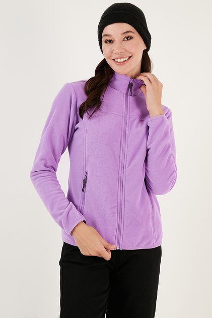 Anti-Pilling Slim Fit Fleece Cardigan - Zippered and Pocketed, Non-Pilling 5907002