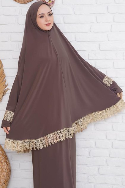 Rochie de rugăciune brodata Hijab pentru femei, piese duble de sezon, ÎMbrăcăminte de rugăciune anti-transpirație