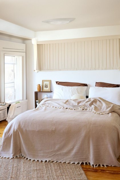 Beige Double Fringed Bedspread/Pique 200 X230 cm