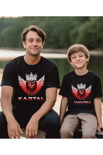Eagle Father Son Girl T-Shirt (Single It's Product Add 2 Pieces in the Basket to Make Combination)