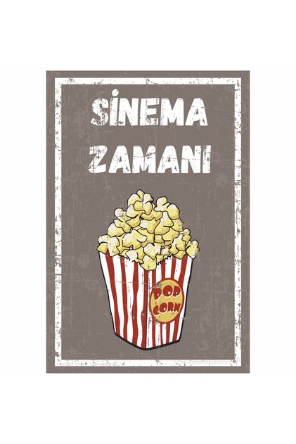 Cinema Time Pop Corn Popcorn Home Decoration Painting Pop Art Retro Wood Poster
