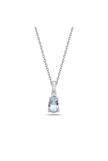 Pırlanta Damla Blue Topaz LEA Kolye