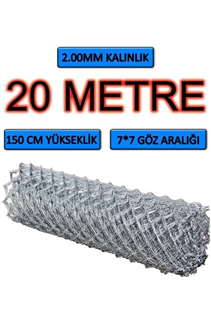 2mm Kalınlık - 7*7 Göz - (1.5m*20m) Helezon Tel Örgü Bahçe Teli Çit Teli Galvanizli Tel Örgü