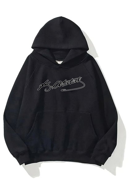 Unisex Oversize Sweatshirt Hoodie Kemal Atatürk Signature Printed Black – Hooded, Kangaroo Pocket
