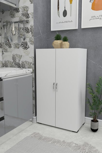 Çok Amaçlı 110'luk Dolap Mutfak - Banyo - Hol - Ofis - Koridor - Kiler 2 Kapaklı 4 Raflı