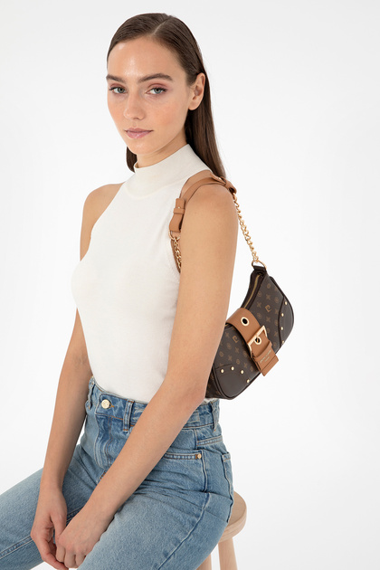 Premium Line Brown Monogram Women's Shoulder Bag 05Pc24K24303