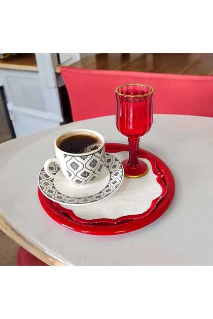 Presentation Tray Metal Single Decorative Tea, Coffee and Cake Serving Tray 17 cm