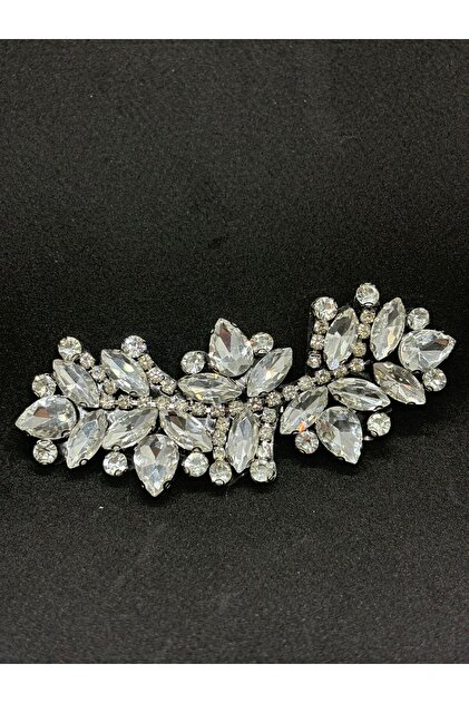 Iron-On Shiny Stone Applique with Crystal Stones for Shoes, Bags and Clothing Accessories (10X4 Cm.)